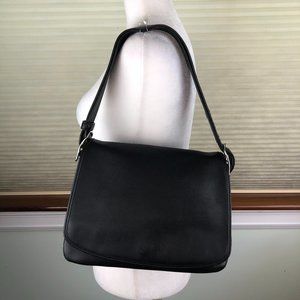 Coach (2004) Black Leather Messenger Shoulder Bag